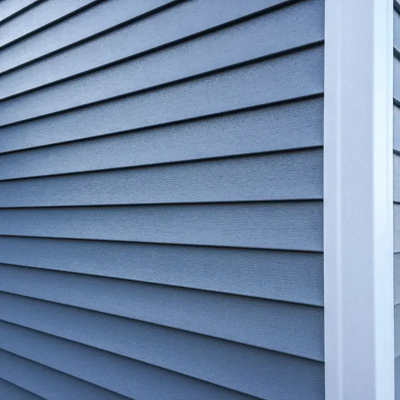 Blue steel siding